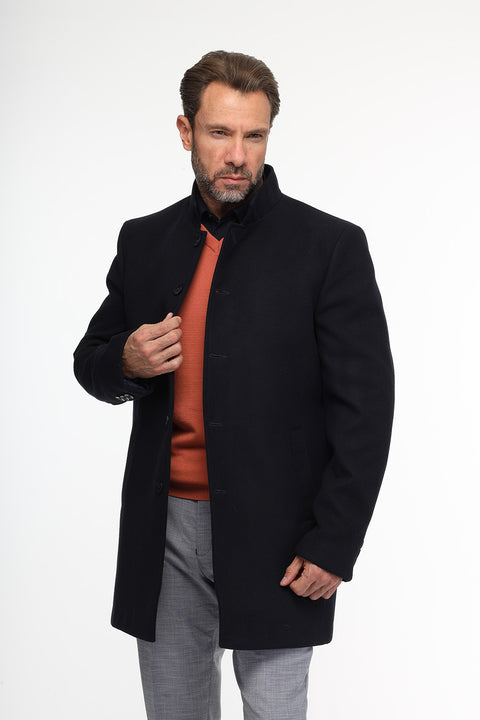 Regular Fit Coat Dark Blue