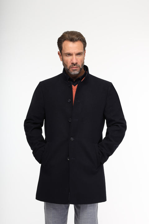 Regular Fit Coat Dark Blue