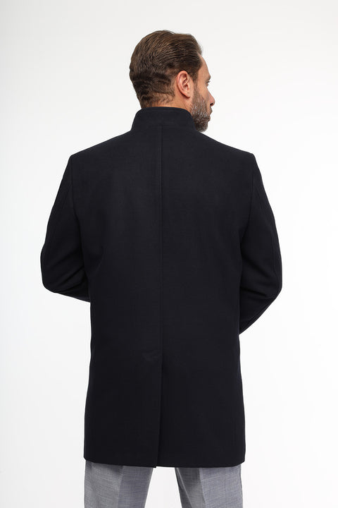 Regular Fit Coat Dark Blue