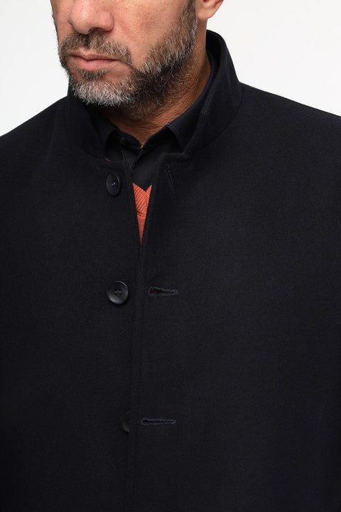 Regular Fit Coat Dark Blue
