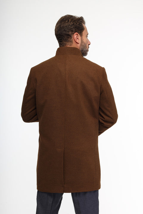 Regular Fit Coat Brown