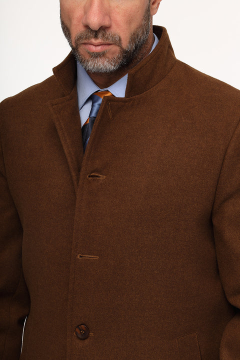 Regular Fit Coat Brown