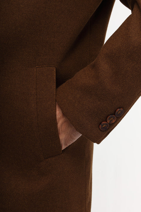 Regular Fit Coat Brown