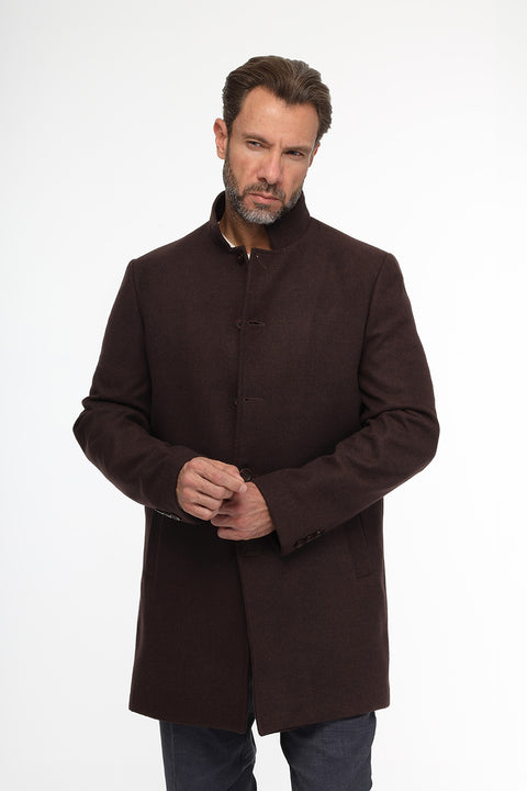 Regular Fit Coat Brown