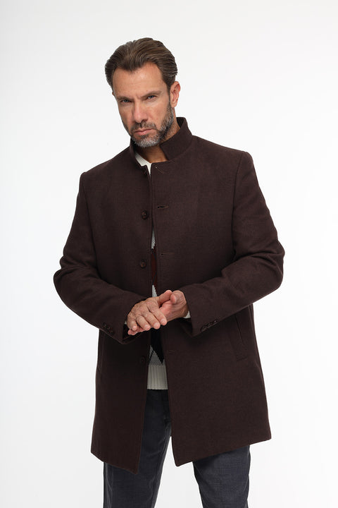 Regular Fit Coat Brown