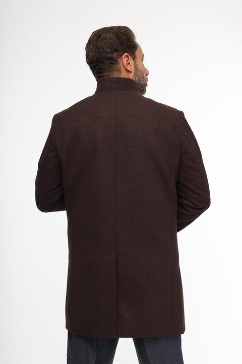 Regular Fit Coat Brown
