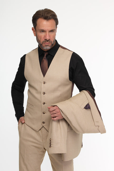 Slim Fit Suit Beige