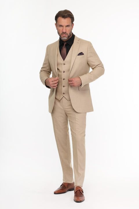 Slim Fit Suit Beige