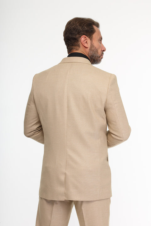 Slim Fit Suit Beige