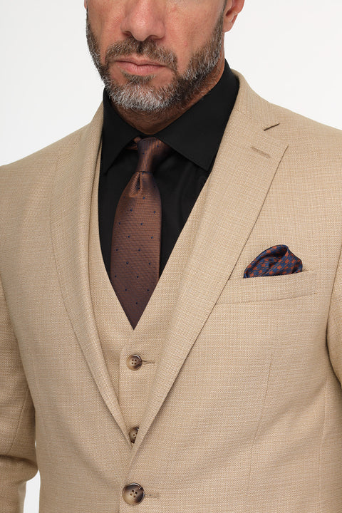 Slim Fit Suit Beige