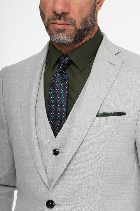 Slim Fit Suit Light Gray