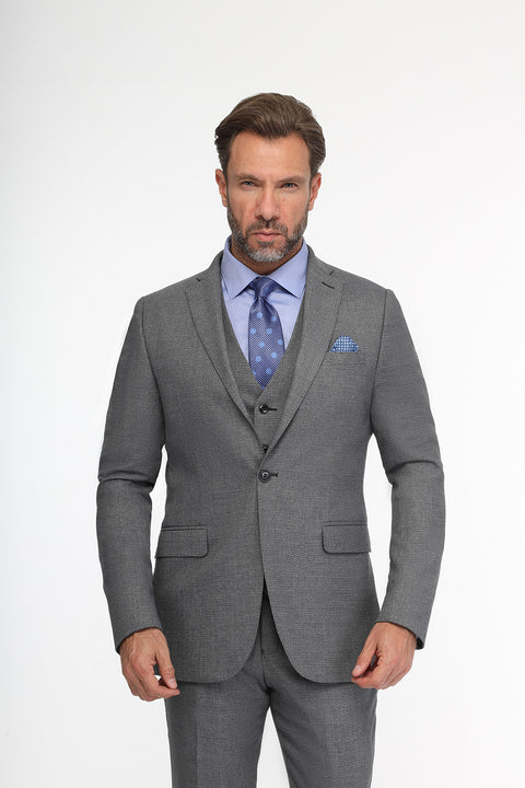 Slim Fit Suit Gray