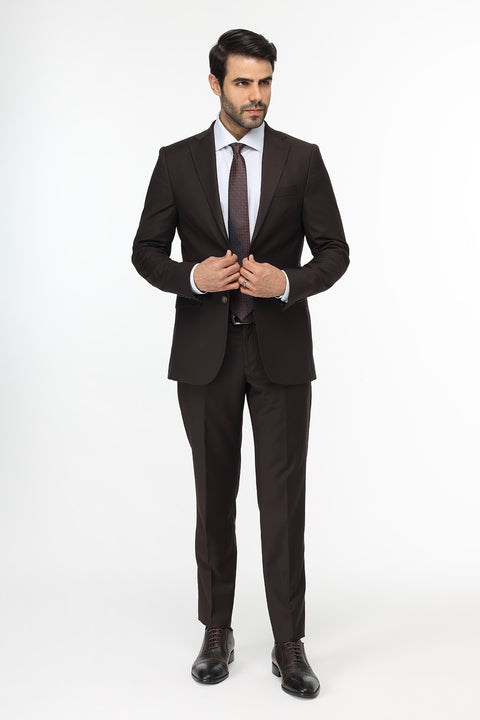 Slim Fit Suit Brown