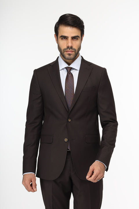 Slim Fit Suit Brown