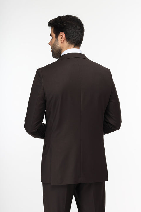 Slim Fit Suit Brown