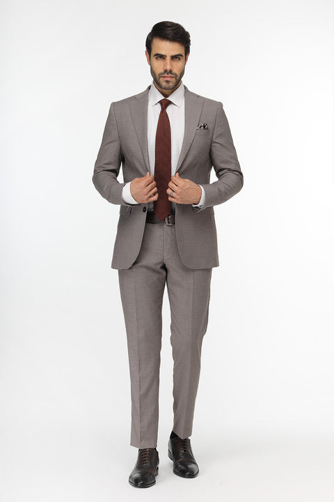Slim Fit Suit Beige
