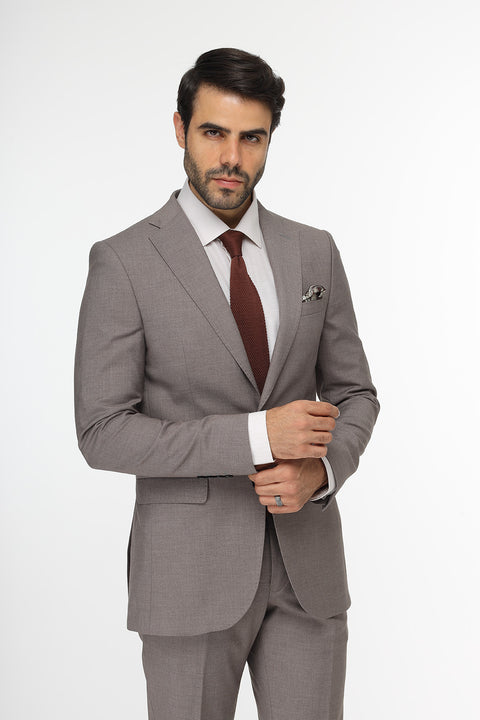 Slim Fit Suit Beige