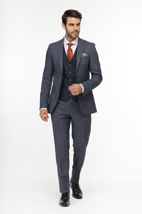 Slim Fit Suit Dark Blue