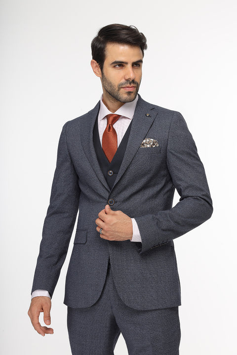 Slim Fit Suit Dark Blue
