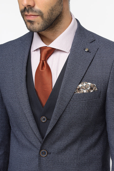 Slim Fit Suit Dark Blue
