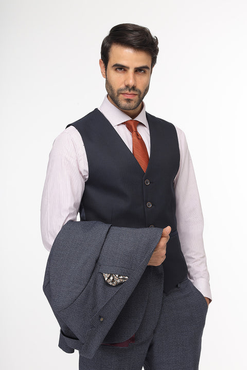 Slim Fit Suit Dark Blue