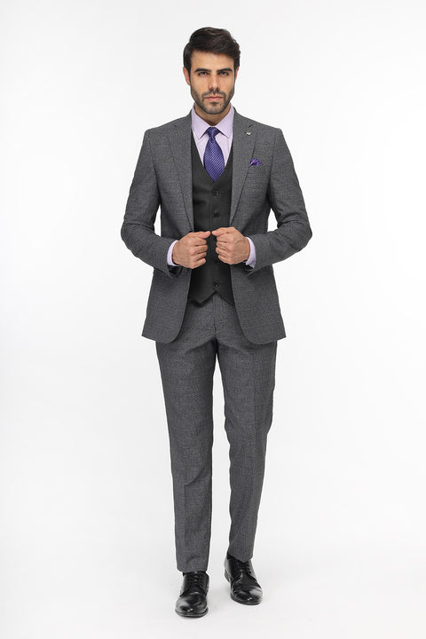 Slim Fit Suit Gray