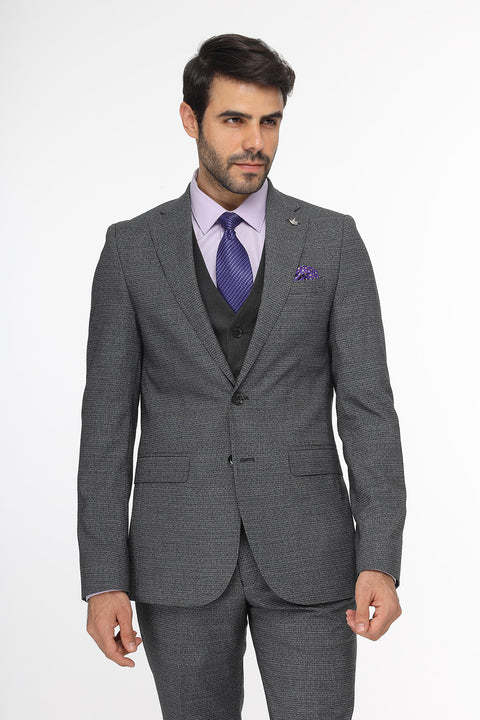 Slim Fit Suit Gray