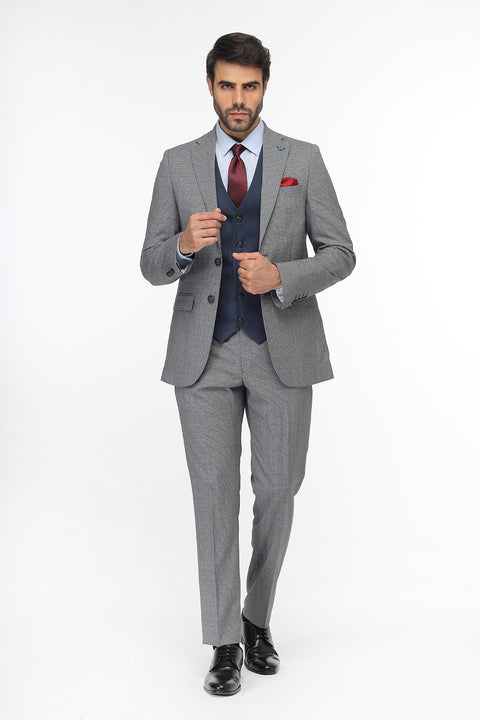 Slim Fit Suit Gray