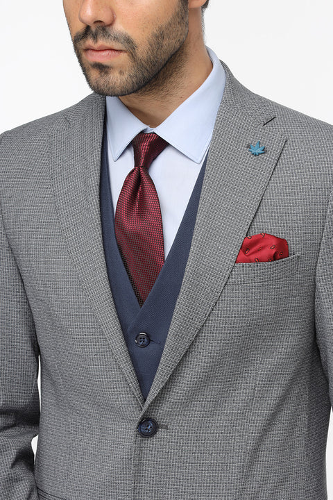 Slim Fit Suit Gray