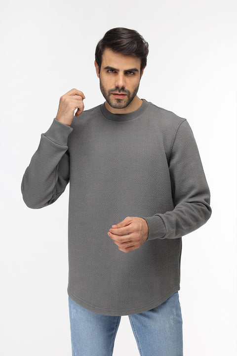 Slim Fit Sweat Shirt Gray