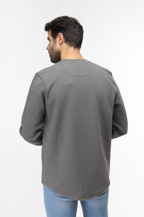 Slim Fit Sweat Shirt Gray