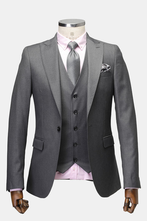 Slim Fit Suit Gray