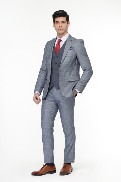Slim Fit Suit Light Blue