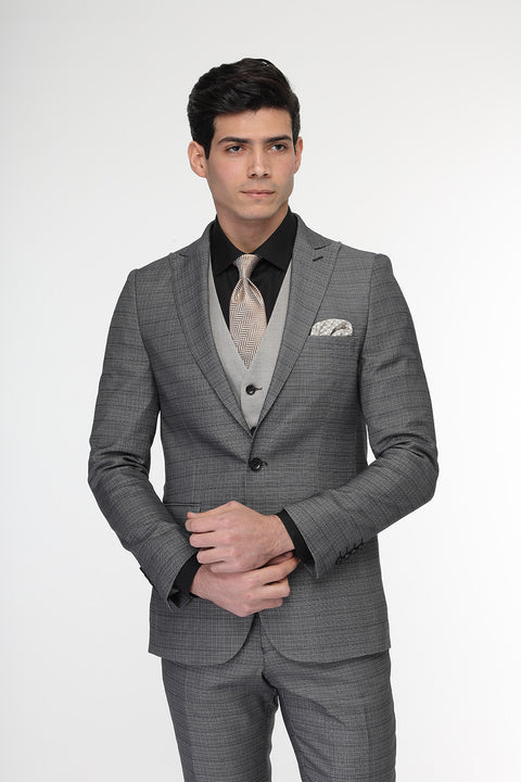 Slim Fit Suit Gray