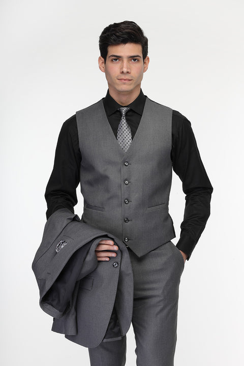 Slim Fit Suit Gray