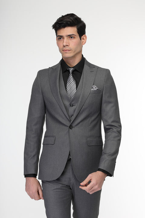 Slim Fit Suit Gray