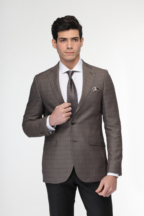 Slim Fit Suit Brown