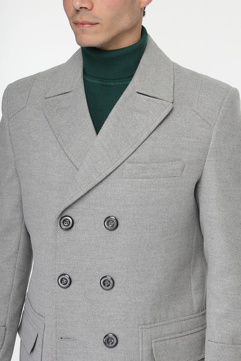 Regular Fit Coat Light Gray