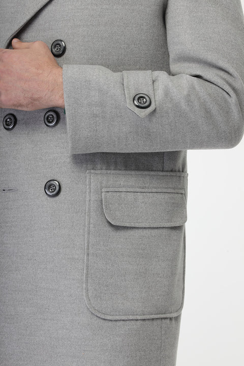 Regular Fit Coat Light Gray
