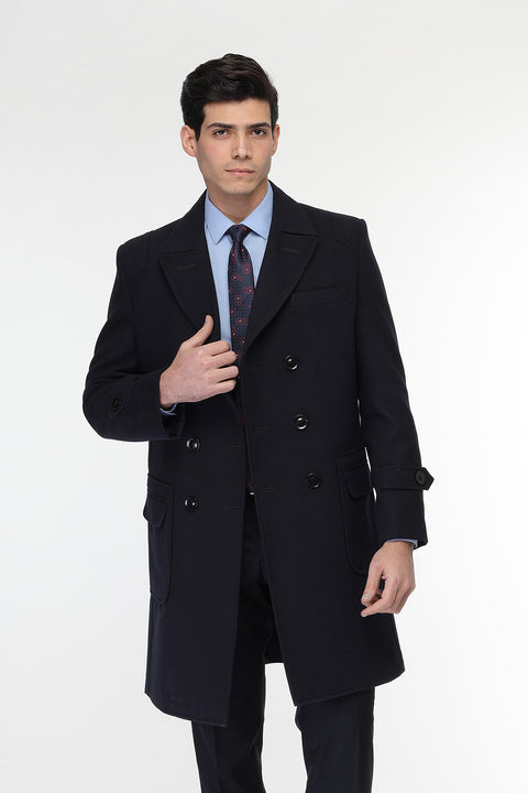 Regular Fit Coat Dark Blue