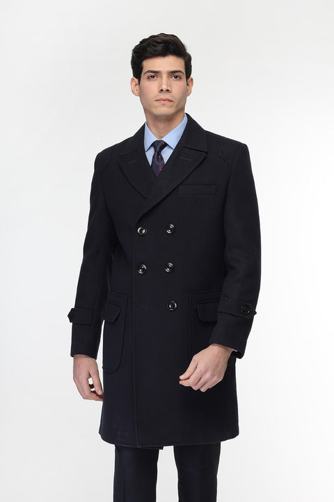 Regular Fit Coat Dark Blue