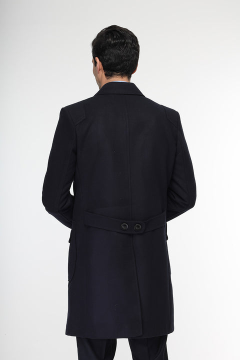 Regular Fit Coat Dark Blue
