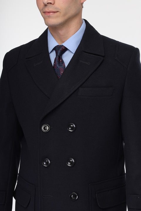 Regular Fit Coat Dark Blue