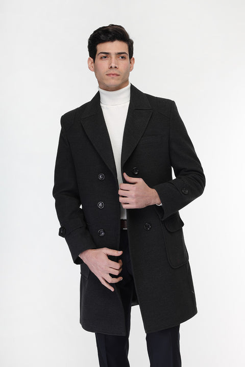 Regular Fit Coat Gray