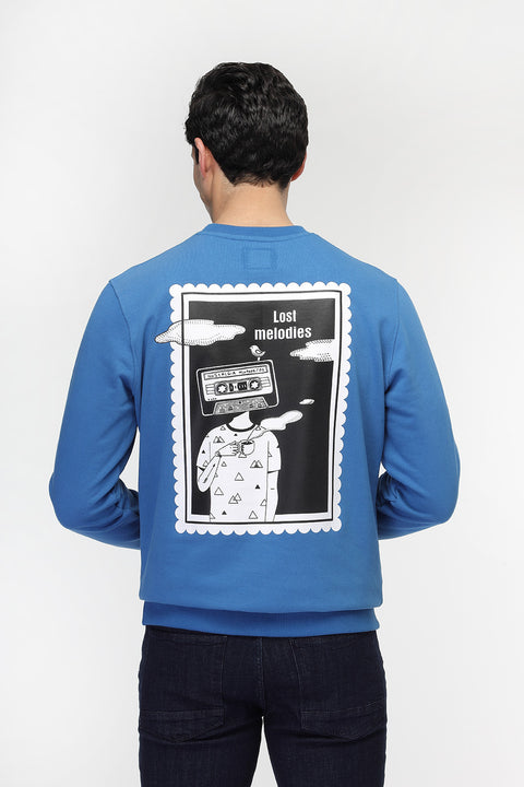 Regular Fit Sweat Shirt Blue