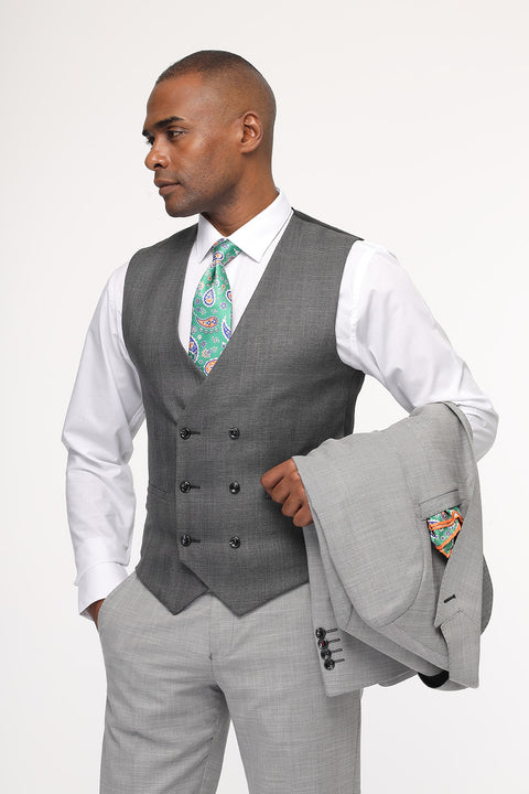 Slim Fit Suit Light Gray