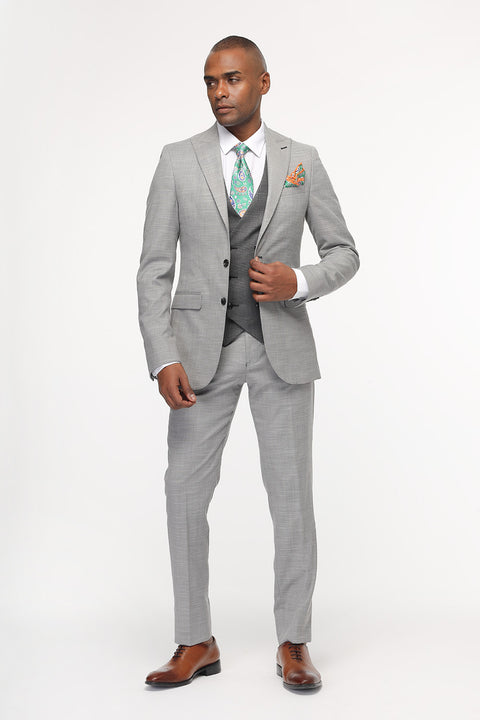Slim Fit Suit Light Gray