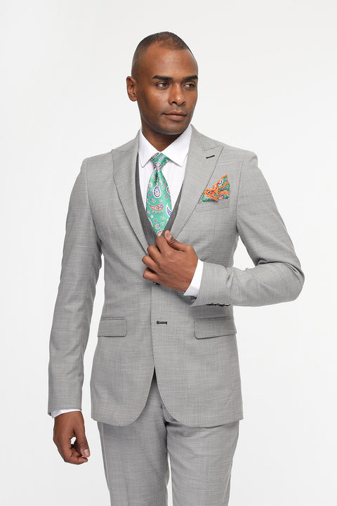 Slim Fit Suit Light Gray