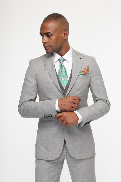 Slim Fit Suit Light Gray