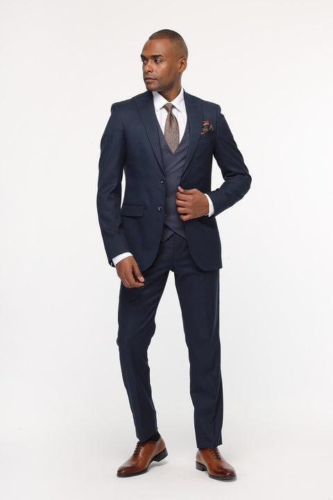 Slim Fit Suit Dark Blue